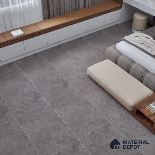 Black Rustic Wall & Floor Tile TL 06906 4 ft x 2 ft Vitrified Carving Matte Finish - 9 mm | 6 Random Design | Suitable for Living Room, Bedroom, Bathroom