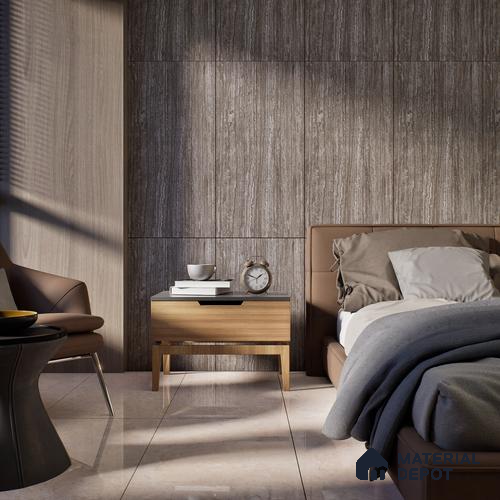Brown Marble Floor & Wall Tile TL 06970 Prestige  2 ft x 4 ft Vitrified Carving Matte Finish - 9 mm | 6 Random Design | Suitable for Living Room, Bedroom, Bathroom