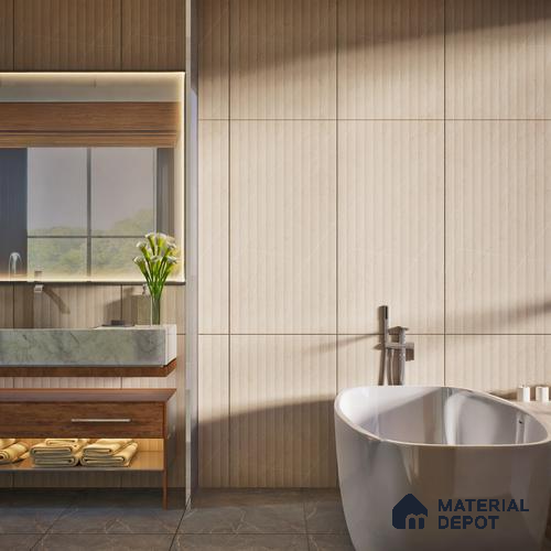 Brown Marble Floor & Wall Tile TL 06910 Prestige 2 ft x 4 ft Vitrified Carving Matte Finish - 9 mm | 6 Random Design | Suitable for Living Room, Bedroom, Bathroom
