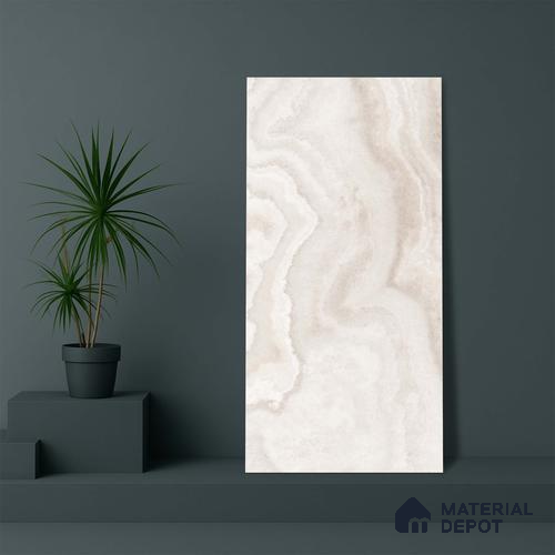 Beige Marble Floor & Wall Tile TL 06912 Prestige Belfino Silver Mine 2 ft x 4 ft Vitrified Carving Matte Finish - 9 mm | 8 Random Design | Suitable for Living Room, Bedroom, Bathroom