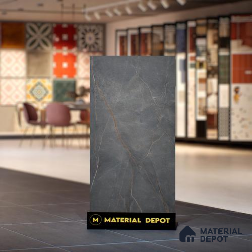 Grey Marble Floor & Wall Tile TL 06911 Prestige 2 ft x 4 ft Vitrified Carving Matte Finish - 9 mm | 6 Random Design | Suitable for Living Room, Bedroom, Bathroom