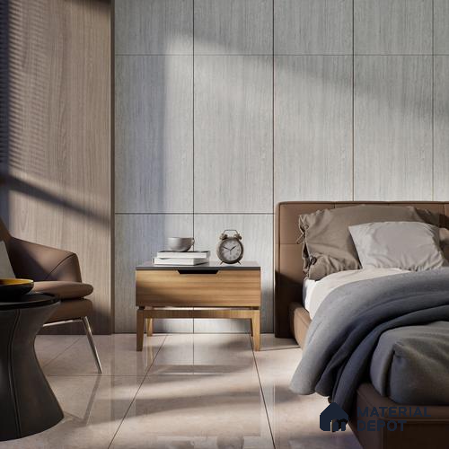 Grey Marble Floor & Wall Tile TL 06920 Prestige  2 ft x 4 ft Vitrified Carving Matte Finish - 9 mm | 6 Random Design | Suitable for Living Room, Bedroom, Bathroom