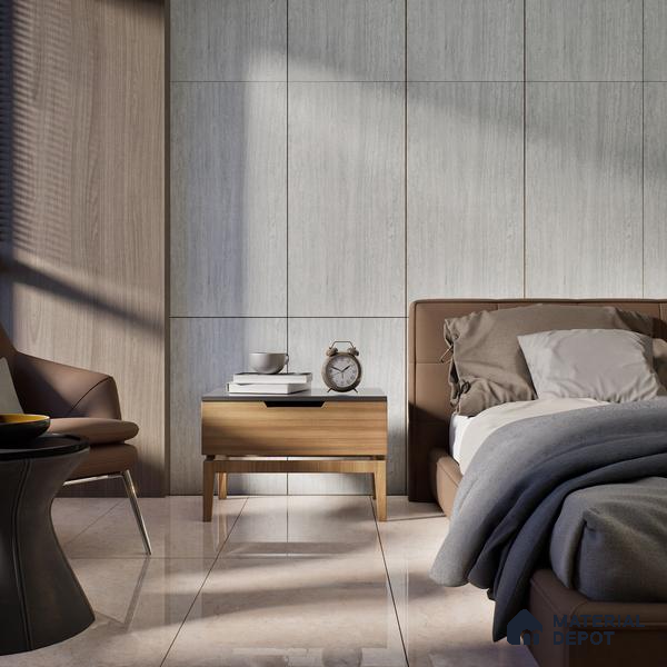 Grey Marble Floor & Wall Tile TL 06920 Prestige 2 ft x 4 ft Vitrified Carving Matte Finish - 9 mm | 6 Random Design | Suitable for Living Room, Bedroom, Bathroom