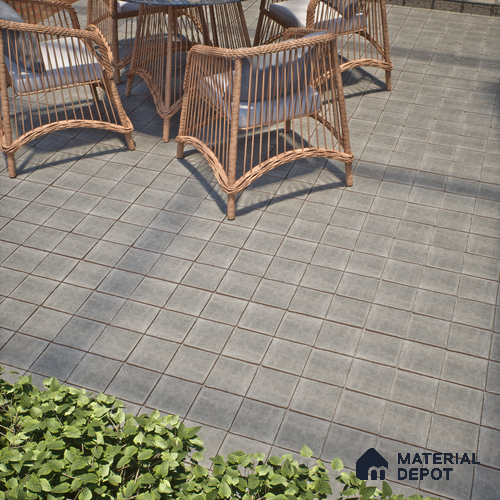 Stone Floor Tile TL 10104 C Modulo Smoke 10 x 10 inch Matte Finish Vitrified Anti Skid Tile - 12 mm | Suitable For Balcony, Patio, Outdoor