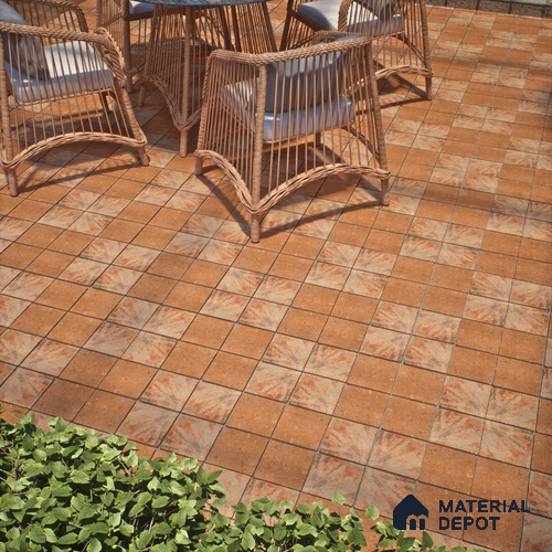 Stone Floor Tile TL 10110 C Modulo Clay 10 x 10 inch Matte Finish Vitrified Anti Skid Tile - 12 mm | Suitable For Balcony, Patio, Outdoor