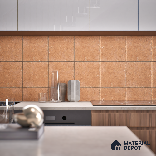 Stone Floor Tile TL 10110 C Modulo Clay 10 x 10 inch Matte Finish Vitrified Anti Skid Tile - 12 mm | Suitable For Balcony, Patio, Outdoor
