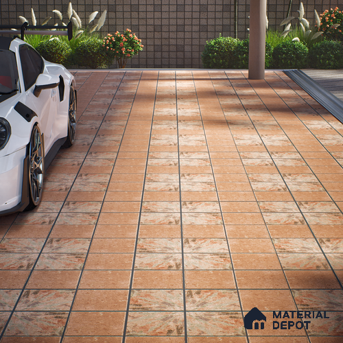 Patterned Floor Tile TL 10110 D Modulo Clay Decor 10 x 10 inch Matte Finish Vitrified Anti Skid Tile - 12 mm | 4 Random Design | Suitable For Balcony, Patio, Outdoor