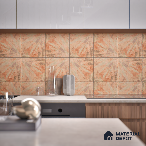 Patterned Floor Tile TL 10110 D Modulo Clay Decor 10 x 10 inch Matte Finish Vitrified Anti Skid Tile - 12 mm | 4 Random Design | Suitable For Balcony, Patio, Outdoor
