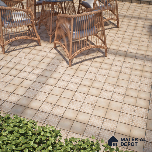 Subway Floor Tile TL 10106 D Modulo Pearl Decor 10 x 10 inch Matte Finish Vitrified Anti Skid Tile - 12 mm | 4 Random Design | Suitable For Balcony, Patio, Outdoor