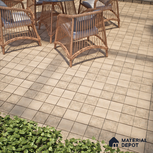Subway Floor Tile TL 10105 D Modulo Sand Decor 10 x 10 inch Matte Finish Vitrified Anti Skid Tile - 12 mm | 4 Random Design | Suitable For Balcony, Patio, Outdoor