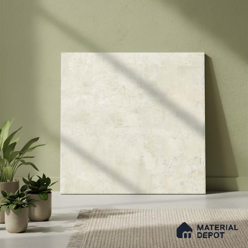Stone Floor Tile TL 10101 Modulo Bianco 20 x 20 inch Matte Finish Vitrified Anti Skid Tile - 12 mm | Suitable For Balcony, Patio, Outdoor | Pattern Alignment May Vary | 2-3 mm Spacer is Mandatory