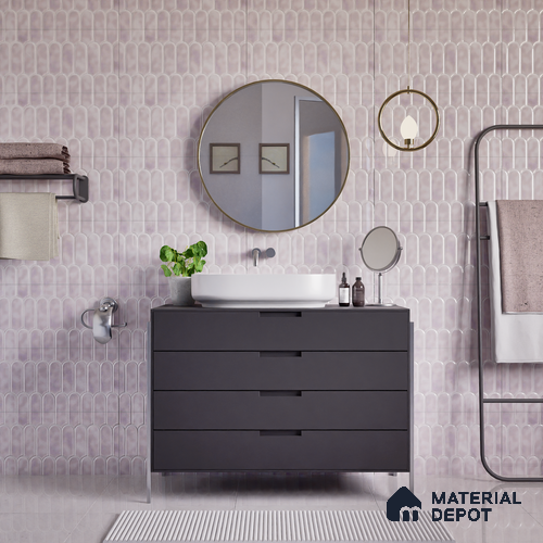 Faux Subway Wall Tile TL 04686 B Popsicle Solara Pseudo Grey 2 ft x 1 ft Ceramic Glossy Finish - 9 mm | Suitable For Kitchen, Bathroom Walls and Backsplashes | Please Expect a Slight Variation of Pattern