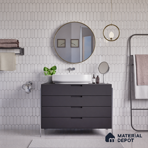 Faux Subway Wall Tile TL 04686 H Popsicle Solara Lilac White 2 ft x 1 ft Ceramic Glossy Finish - 9 mm | Suitable For Kitchen, Bathroom Walls and Backsplashes | Please Expect a Slight Variation of Pattern