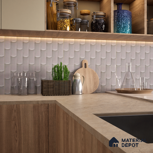 Faux Subway Wall Tile TL 04692 C Gradient Solara Dove Grey 2 ft x 1 ft Ceramic Glossy Finish - 9 mm | Suitable For Kitchen, Bathroom Walls and Backsplashes | Please Expect a Slight Variation of Pattern
