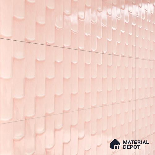 Faux Subway Wall Tile TL 04692 E Gradient Solara Portmore Pink 2 ft x 1 ft Ceramic Glossy Finish - 9 mm | Suitable For Kitchen, Bathroom Walls and Backsplashes | Please Expect a Slight Variation of Pattern