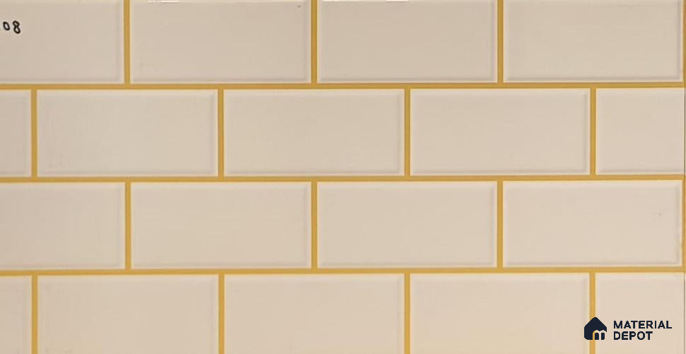 Faux Subway Wall Tile TL 05293 C Splendore Linea Amber 2 ft x 1 ft Ceramic Glossy Finish - 9 mm | Suitable for Kitchen, Bathroom & Balcony Walls | Please Expect a Slight Variation of Pattern