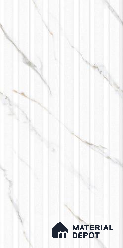 Marble Floor & Wall Tile TL 09258 Zion White Glit Wave 4 ft x 2 ft Fusion Finish Vitrified Tile - 9 mm | 8 Random Design | Suitable For Living Room, Bedroom, Dining Area