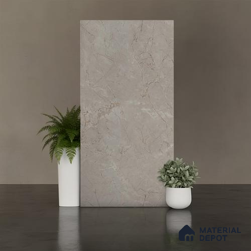 Stone Floor & Wall Tile TL 09327 Elevate Pure 4 ft x 2 ft Infinia Finish Vitrified Tile - 9 mm | 3 Random Design | Suitable For Living Room, Bedroom, Dining Area