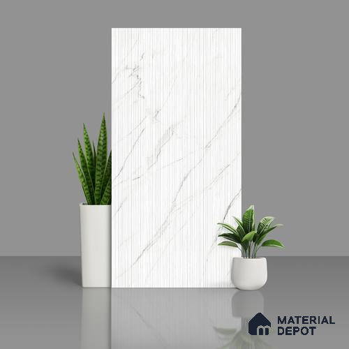 Punch Wall Tile TL 07976 D Statuario Linea White 4 ft x 2 ft Matte Finish GVT Vitrified Tile - 9 mm