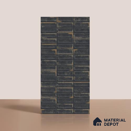 Highlighter Wall Tile TL 07902 D Spoleto Black Decor 4 ft x 2 ft Matte Finish Vitrified Tile - 9 mm  | 6 Random Designs | Suitable For living Room, Bedroom, Bathroom
