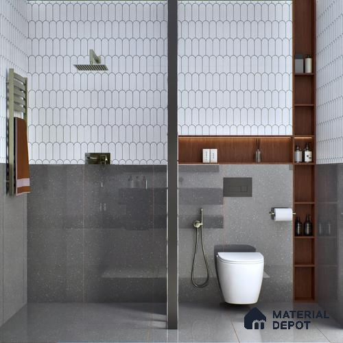 Terrazzo Wall & Floor Tile TL 07482 B Terrazzo Nero 4 ft x 2 ft Glossy Finish Vitrified Tile - 9 mm