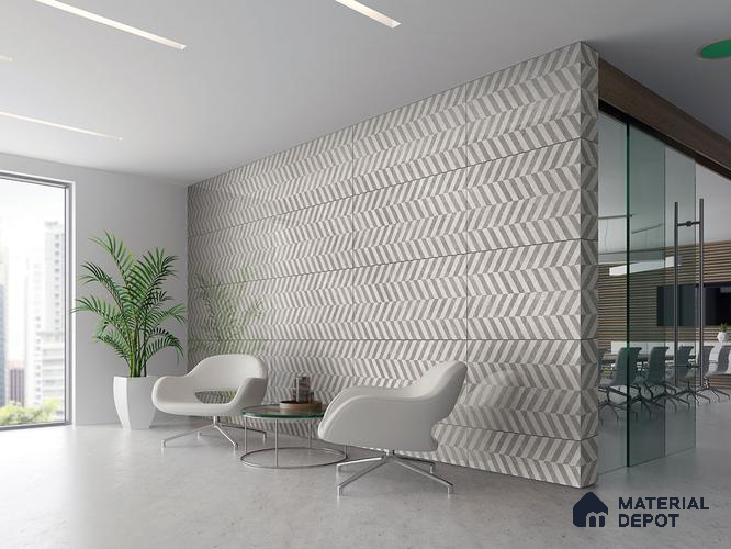 Patterned Wall Tile TL 09334 Euri Grey Decore 4 ft x 2 ft Polished Finish Vitrified Tile - 9 mm | 1 Random Design | Suitable For Living Room, Bedroom, Dining Area