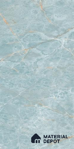 Marble Floor & Wall Tile TL 09347 Domo Onyx Aqua 4 ft x 2 ft Polished Finish Vitrified Tile - 9 mm | 3 Random Design | Suitable For Living Room, Bedroom, Dining Area