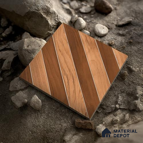 Parking Floor Tile TL 02339 16 x 16 inch Vitrified Anti Skid Matte Finish Heavy Duty Tile - 12 mm | Suitable For Outdoor, Heavy Traffic Areas | Pattern Alignment May Vary | 2-3 mm Spacer is Mandatory