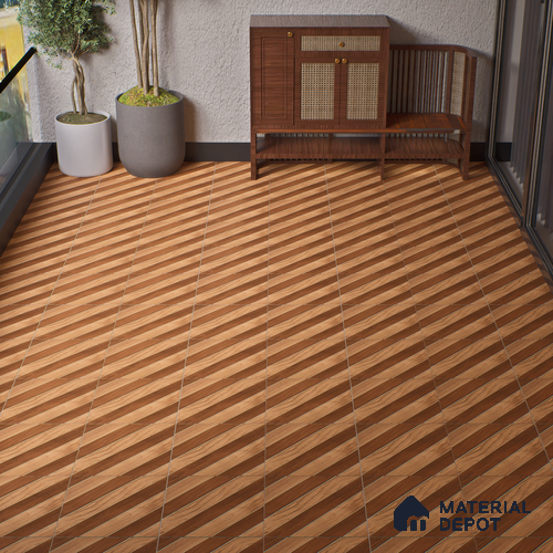 Parking Floor Tile TL 02339 16 x 16 inch Vitrified Anti Skid Matte Finish Heavy Duty Tile - 12 mm | Suitable For Outdoor, Heavy Traffic Areas | Pattern Alignment May Vary | 2-3 mm Spacer is Mandatory
