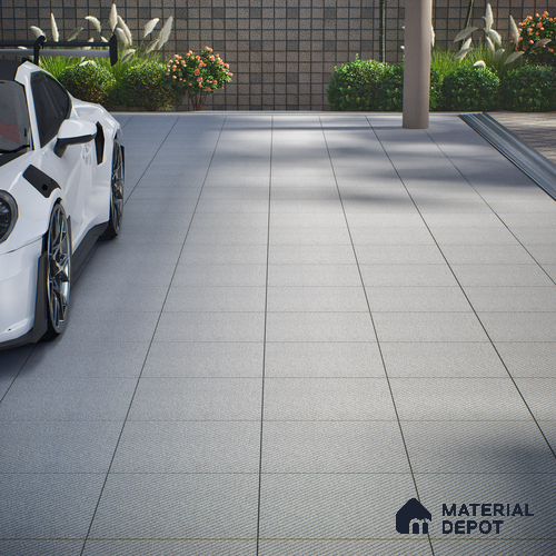 Parking Floor Tile TL 02343 16 x 16 inch Vitrified Anti Skid Matte Finish Heavy Duty Tile - 12 mm | Suitable For Outdoor, Heavy Traffic Areas | Pattern Alignment May Vary | 2-3 mm Spacer is Mandatory