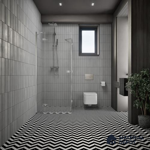 Moroccan Floor & Wall Tile TL 04365 Monochrome Ziazag 1 ft x 1 ft Matte Finish Ceramic Tile - 9 mm | Suitable For Kitchen, Bathroom, Dining Area | Please Expect a Slight Variation of Pattern
