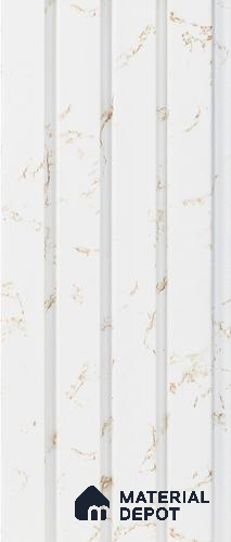White Marble Louver PN 05281 8 ft x 4.9 inch Charcoal Panel - 11 mm | Suitable for Feature Wall, TV Unit & Living Room | Width is Subjected to 5% Variation