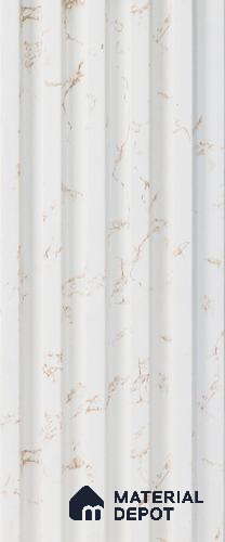 White Marble Louver PN 05292 8 ft x 4.8 inch Charcoal Panel - 12 mm | Suitable for Feature Wall, TV Unit & Living Room | Width is Subjected to 5% Variation