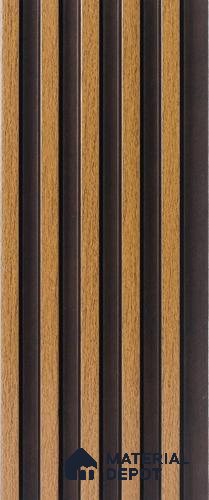 Brown Wooden Louver PN 05293 8 ft x 4.8 inch Charcoal Panel - 12 mm | Suitable for Feature Wall, TV Unit & Living Room | Width is Subjected to 5% Variation