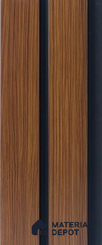 Brown Wooden Louver PN 05318 8 ft x 4.7 inch Charcoal Panel - 12 mm | Suitable for Feature Wall, TV Unit & Living Room | Width is Subjected to 5% Variation
