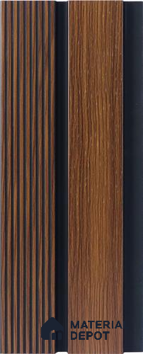 Brown Wooden Louver PN 05319 8 ft x 4.7 inch Charcoal Panel - 12 mm | Suitable for Feature Wall, TV Unit & Living Room | Width is Subjected to 5% Variation
