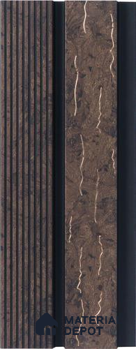 Brown Wooden Louver PN 05320 8 ft x 4.7 inch Charcoal Panel - 12 mm | Suitable for Feature Wall, TV Unit & Living Room | Width is Subjected to 5% Variation