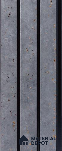 Grey Stone Louver PN 05307 8 ft x 4.8 inch Charcoal Panel - 12 mm | Suitable for Feature Wall, TV Unit & Living Room | Width is Subjected to 5% Variation