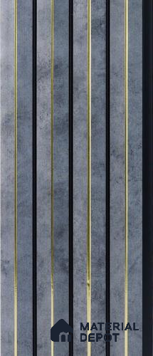 Grey Stone Louver PN 05314 8 ft x 4.7 inch Charcoal Panel - 12 mm | Suitable for Feature Wall, TV Unit & Living Room | Width is Subjected to 5% Variation