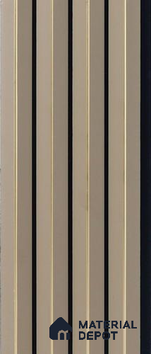 Beige Plain Colour Louver PN 05315 8 ft x 4.7 inch Charcoal Panel - 12 mm | Suitable for Feature Wall, TV Unit & Living Room | Width is Subjected to 5% Variation
