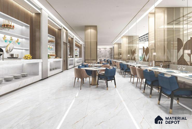 Endless Marble Floor & Wall Tile TL 09961 C Fame white 6 ft x 4 ft Matte Finish Vitrified Large Format Tile - 9 mm | 3 Random Design | Suitable For Living Room, Bedroom, Bathroom