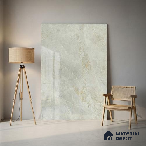 Endless Marble Floor & Wall Tile TL 10200 Magic Grey 6 ft x 4 ft Glossy Finish Vitrified Large Format Tile - 9 mm | 2 Random Design | Suitable For Living Room, Bedroom, Bathroom | Adhesive and Spacers Must be Used During Installation
