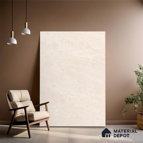 Marble Floor & Wall Tile TL 10325 SGH Prisma Crema 6 ft x 4 ft Matte Finish Vitrified Tile - 9 mm | Suitable For living Room, Bedroom, Bathroom | Adhesive and Spacers Must be Used During Installation