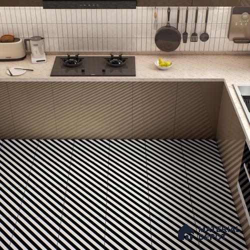 Moroccan Wall & Floor Tile TL 00244 Monochrome Thin 1 ft x 1 ft Matte Finish Ceramic Tile - 9 mm | Suitable For Kitchen, Bathroom, Dining Area | Please Expect a Slight Variation of Pattern
