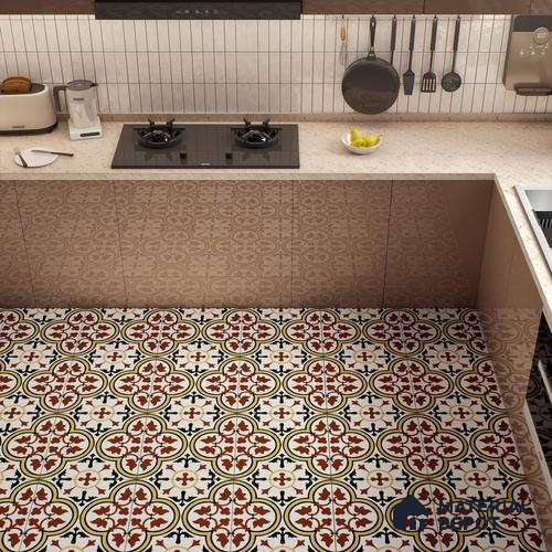 Moroccan Wall & Floor Tile TL 00249 Yellow & Brown 1 ft x 1 ft Matte Finish Ceramic Tile - 9 mm | Suitable For Kitchen, Bathroom, Dining Area | Please Expect a Slight Variation of Pattern