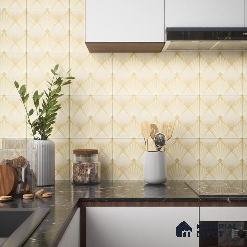 Moroccan Floor & Wall Tile TL 04372 Rice Husk 1 ft x 1 ft Matte Finish Ceramic Tile - 9 mm | Suitable For Kitchen, Bathroom, Dining Area | Please Expect a Slight Variation of Pattern