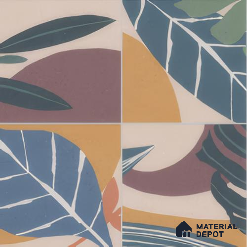Moroccan Floor & Wall Tile TL 04379 Random Forest 1 ft x 1 ft Matte Finish Ceramic Tile - 9 mm | Suitable For Kitchen, Bathroom, Dining Area | Please Expect a Slight Variation of Pattern