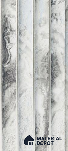 White Marble Louver PN 05296 8 ft x 4.9 inch Charcoal Panel - 12 mm | Suitable for Feature Wall, TV Unit & Living Room | Width is Subjected to 5% Variation