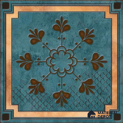Moroccan Floor & Wall Tile TL 04383 Raunchy Floral 1 ft x 1 ft Matte Finish Ceramic Tile - 9 mm | Random Design | Suitable For Kitchen, Bathroom, Dining Area | Please Expect a Slight Variation of Pattern