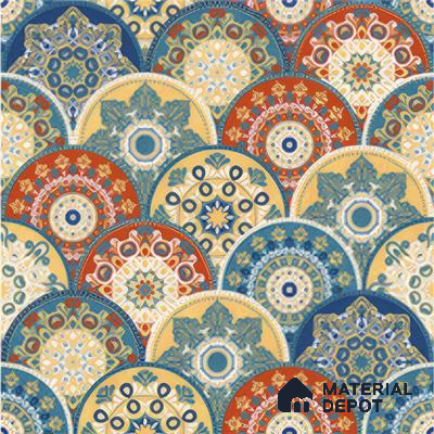 Moroccan Floor & Wall Tile TL 04384 Jaipuri Orange 1 ft x 1 ft Matte Finish Ceramic Tile - 9 mm | Suitable For Kitchen, Bathroom, Dining Area | Please Expect a Slight Variation of Pattern